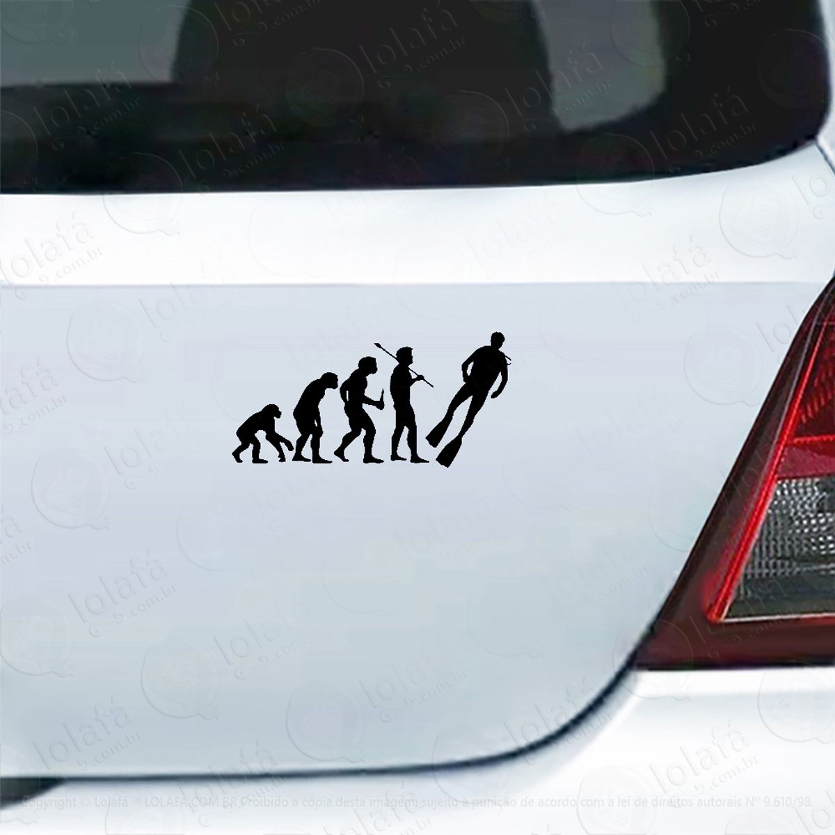 Adesivo De Carro Evolução Mergulho Scuba Diver Mod:5370