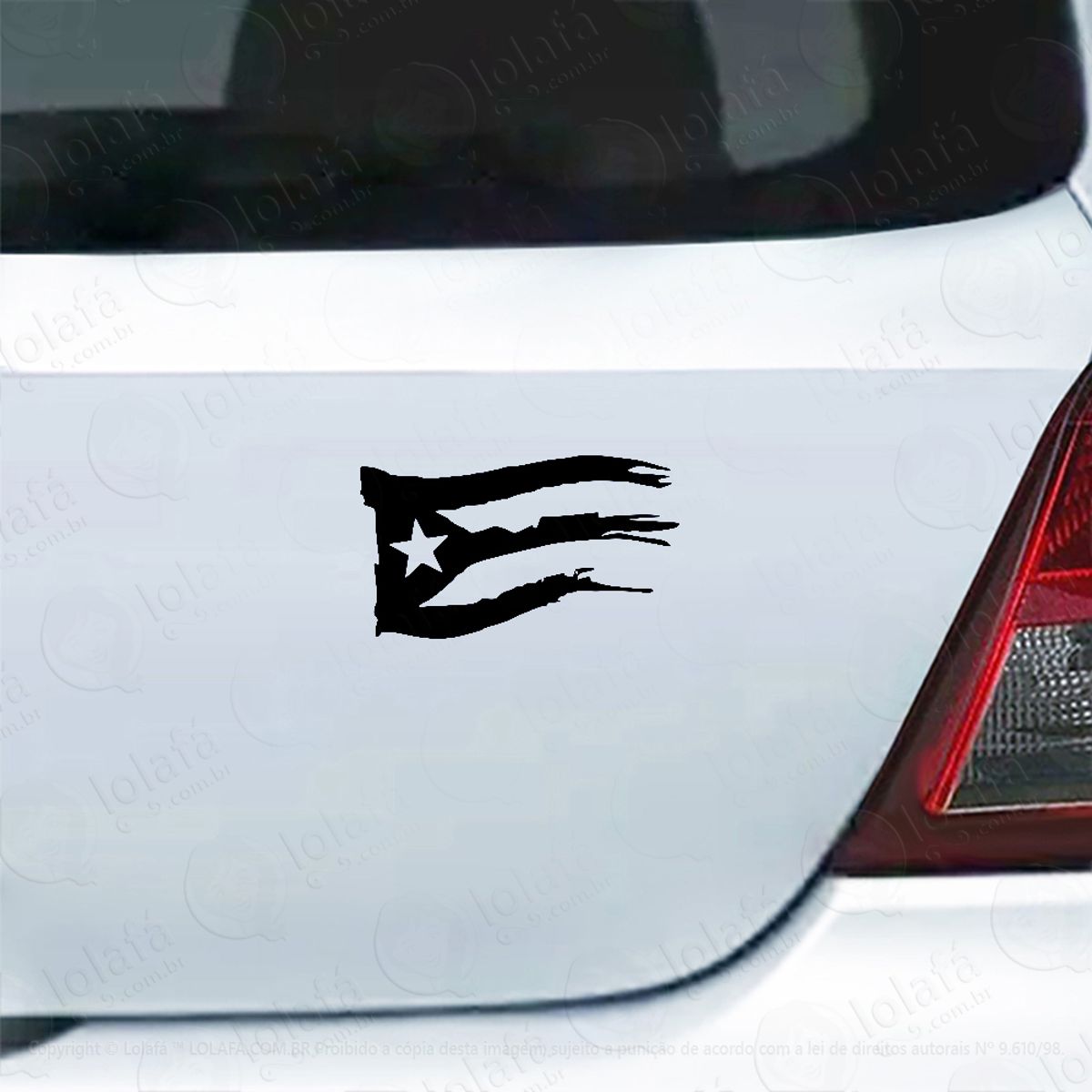 Adesivo De Carro Cuba E Porto Rico Bandeira Mod:5371