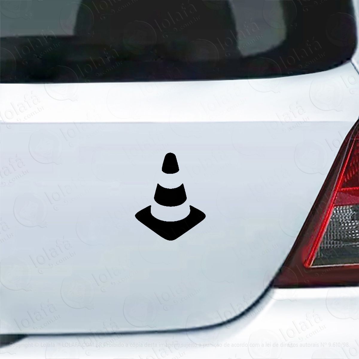 Adesivo Para Carro Cone Transito Sinalização Mod:5404