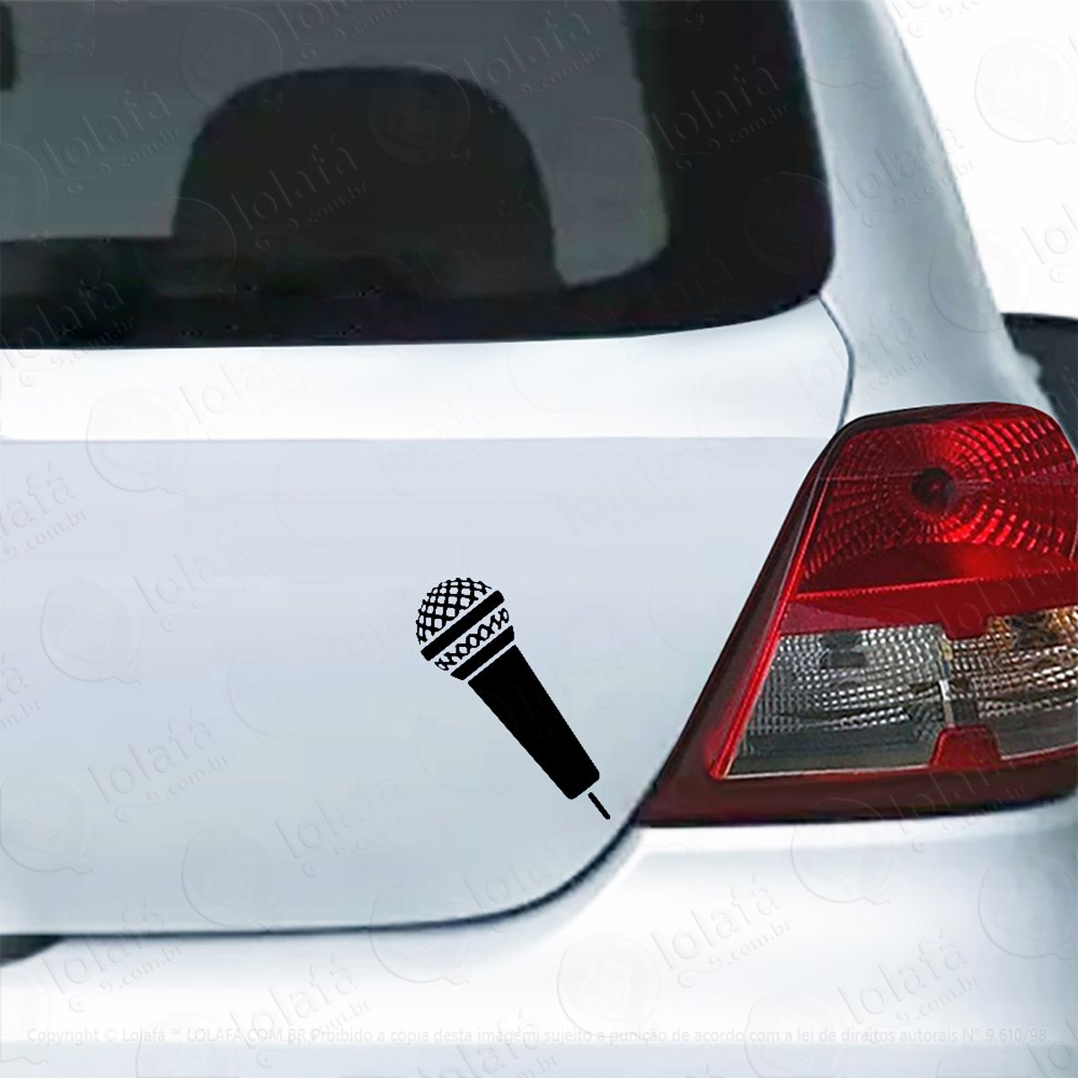 Adesivo Para Carro Microfone Cantor Instrumento Musical Mod:5413