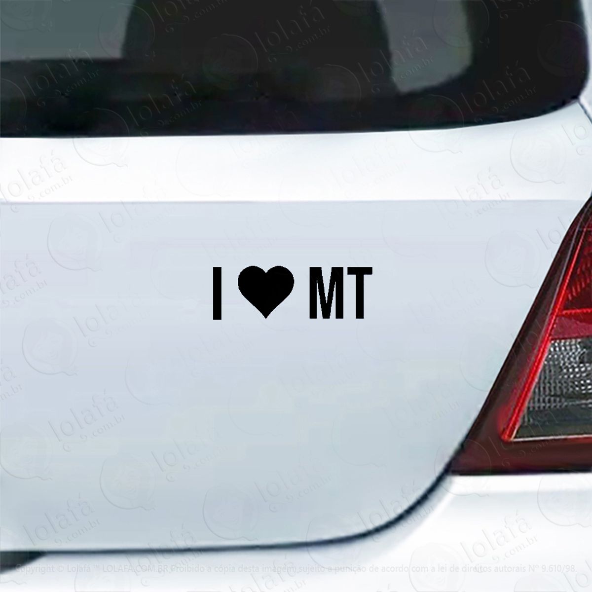 Adesivo Para Carro Eu Amo Mato Grosso - I Love Mt Mod:5498
