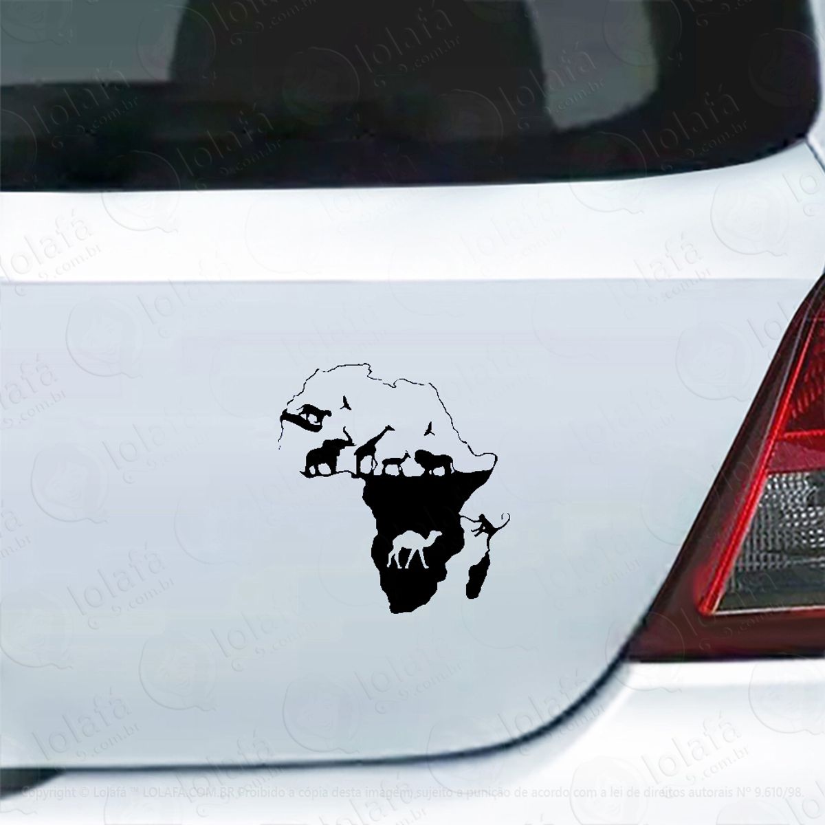 Adesivo De Carro África Continente Safari Animais Mod:5505