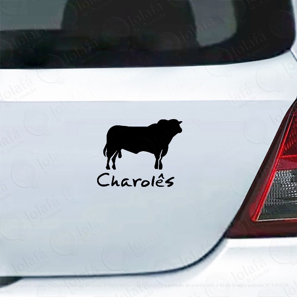 Adesivo De Carro Boi Gado Charolês Fazendeiro Mod:5522