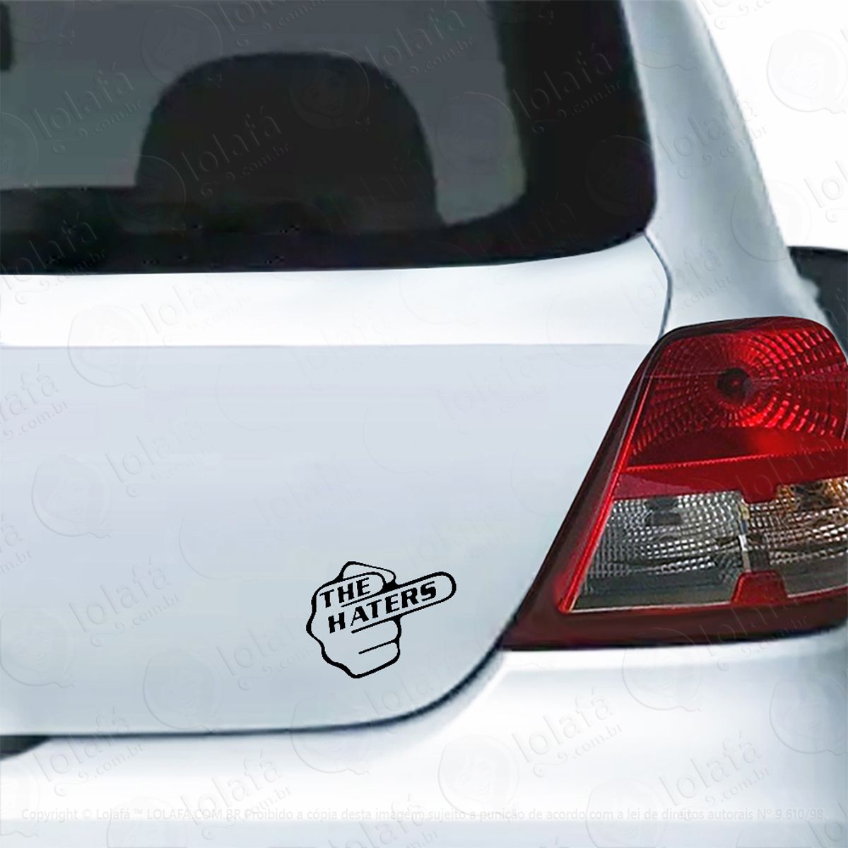 Adesivo Para Carro Haters Gonna Hate Dedo Do Meio Mod:5558