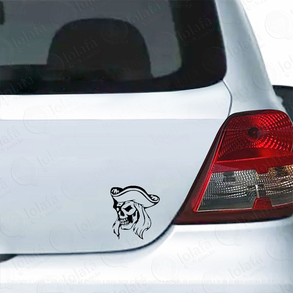 Adesivo Para Carro Caveira Pirata Maldição Mod:5569