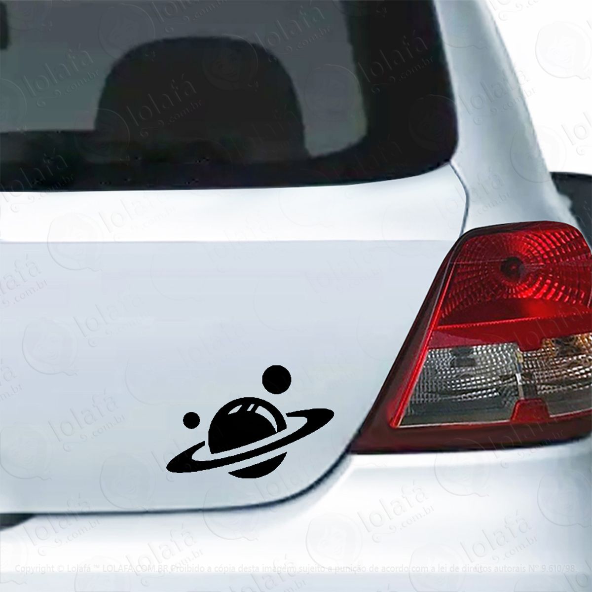 Adesivo Para Carro Planeta Universo Saturno Anel Mod:5570
