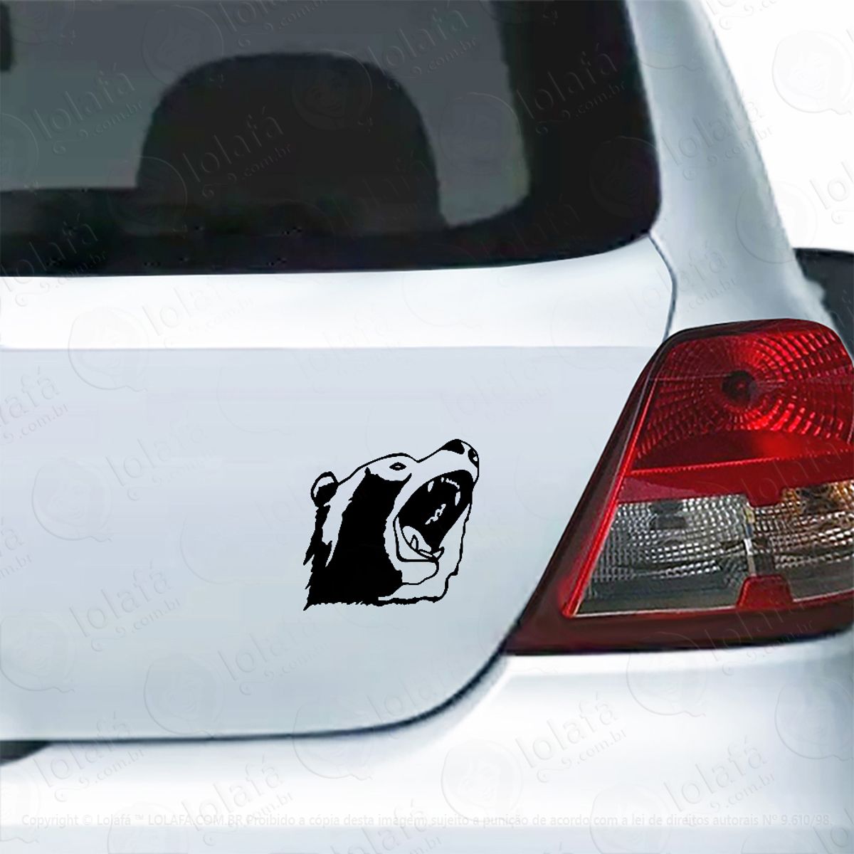 Adesivo Para Carro Urso Pardo Rugindo Mod:5575