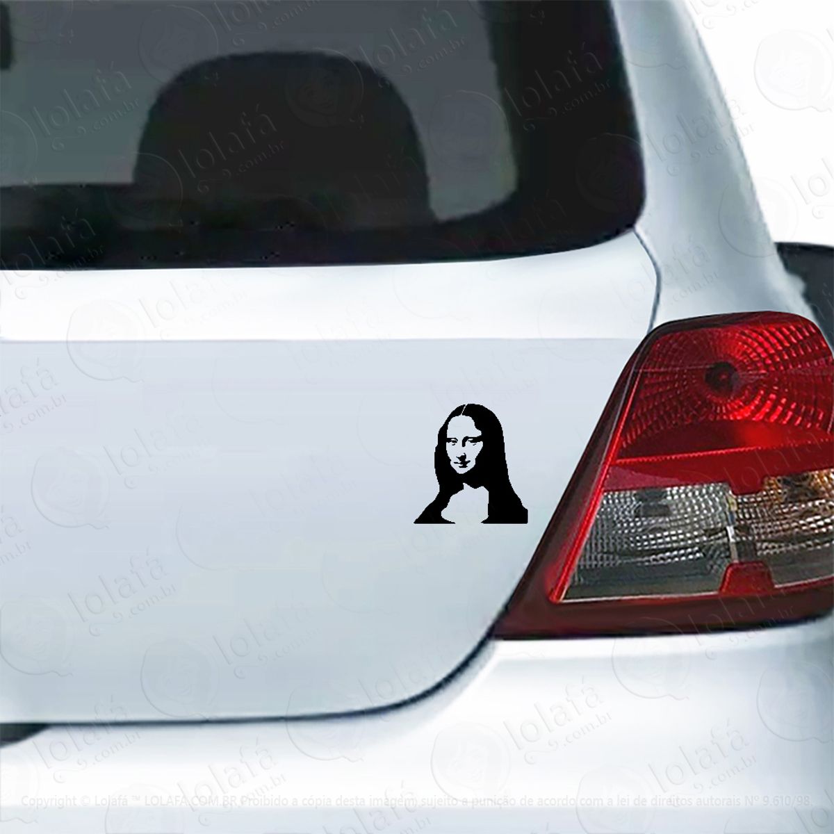 Adesivo Para Carro Mona Lisa Leonardo Da Vinci Mod:5607