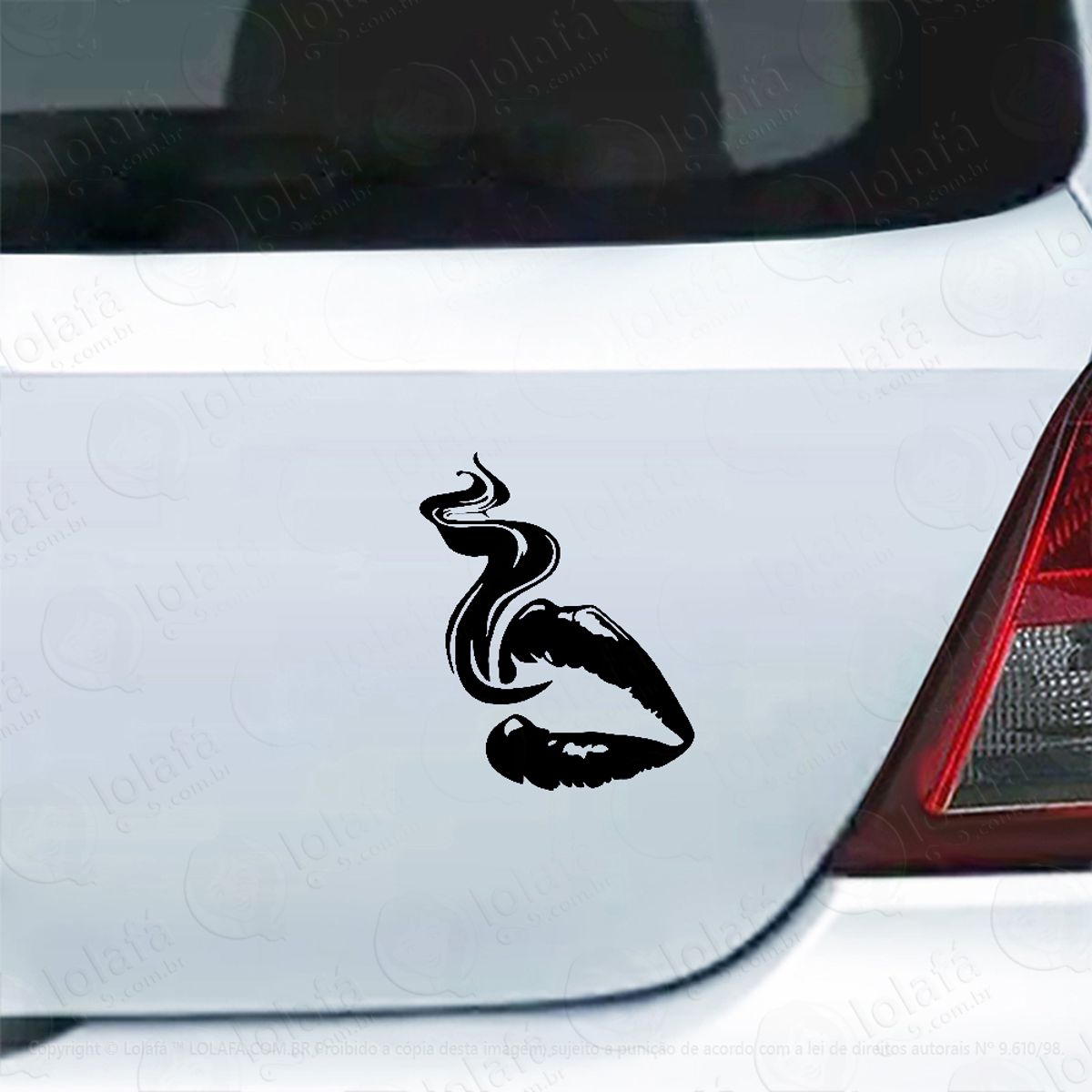 Adesivo De Carro Boca Soltando Fumaça Destilando Veneno Mod:5680