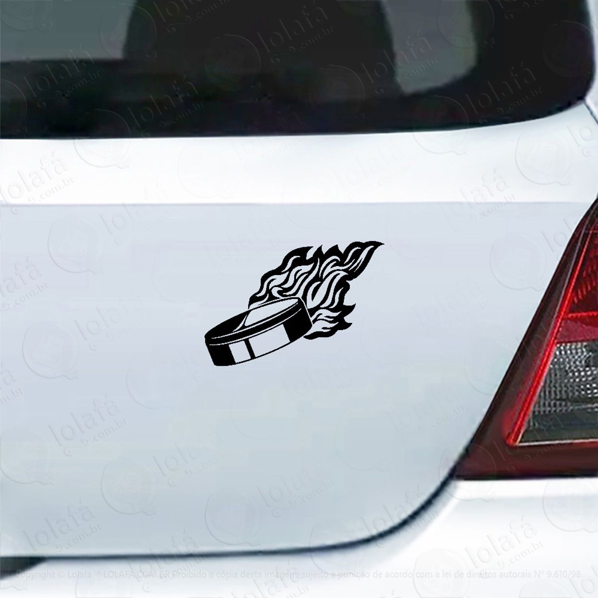 Adesivo De Carro Disco De Hockey Em Chamas Mod:5713