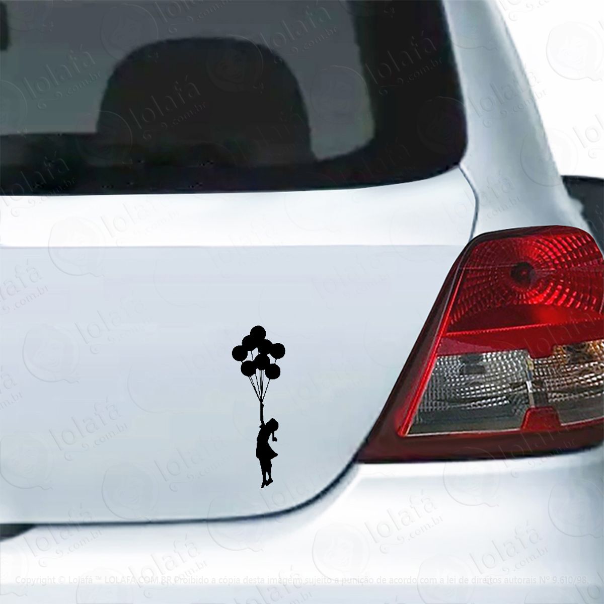 Adesivo Para Carro Balões Menina Voando Mod:5742