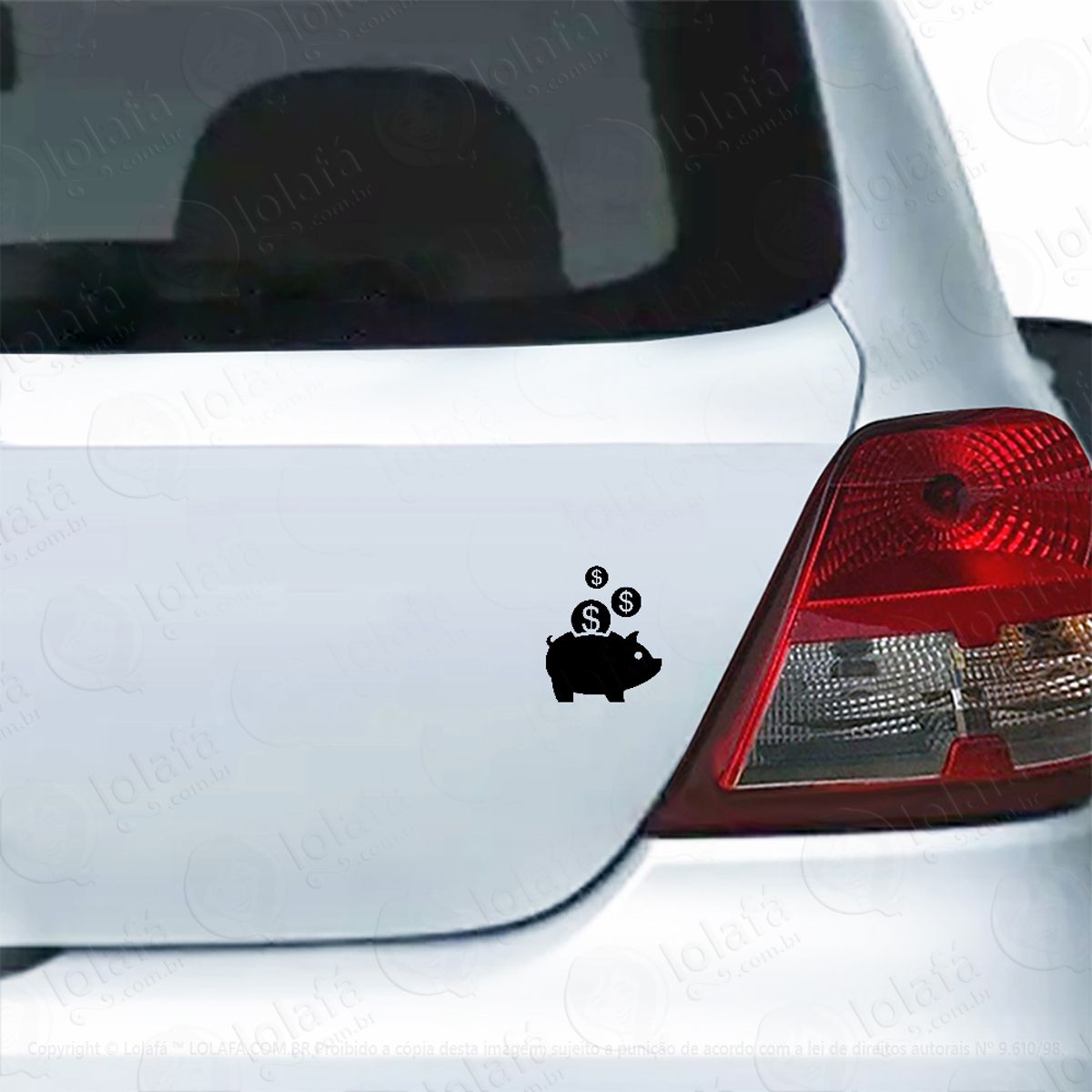 Adesivo Para Carro Porquinho Cofrinho Mod:5765