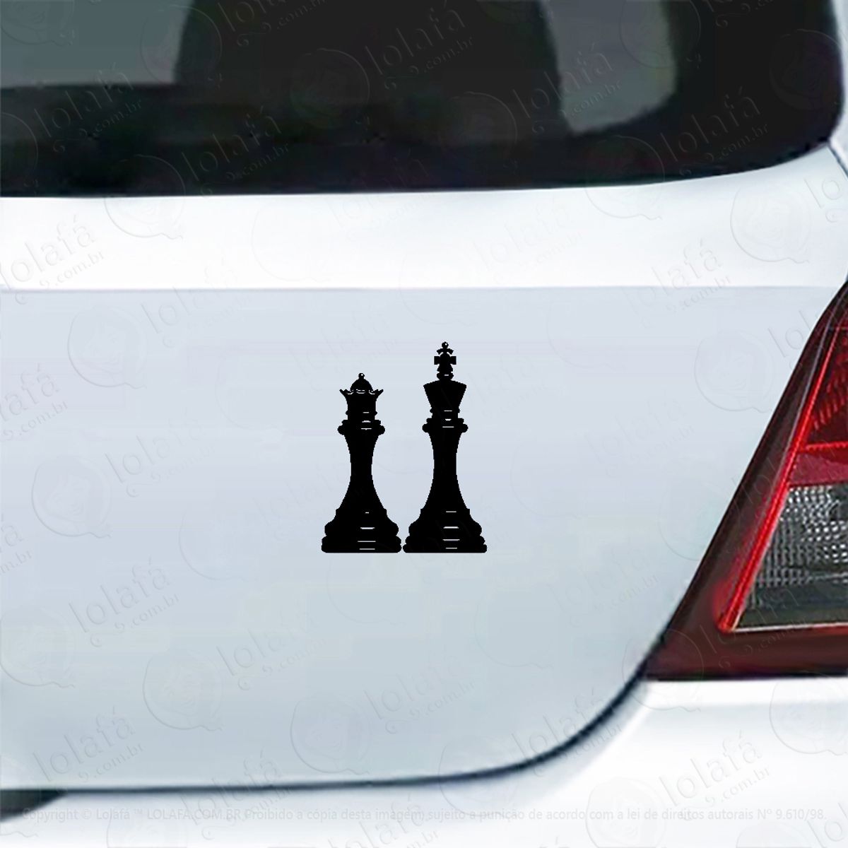 Adesivo Para Carro Xadrez Rei E Rainha Peças Mod:5830