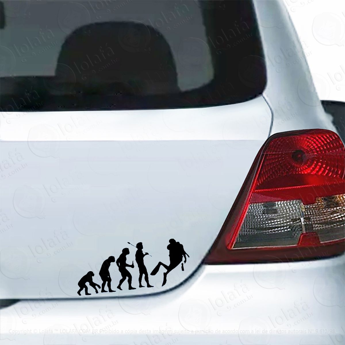 Adesivo Para Carro Evolução Homem Mergulhador De Scuba Dive Mod:5839