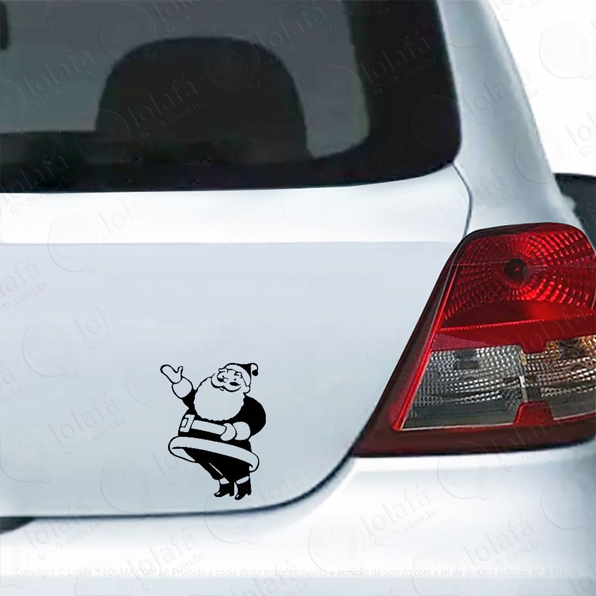 Adesivo Para Carro Papai Noel Corpo Inteiro Natal Mod:5845