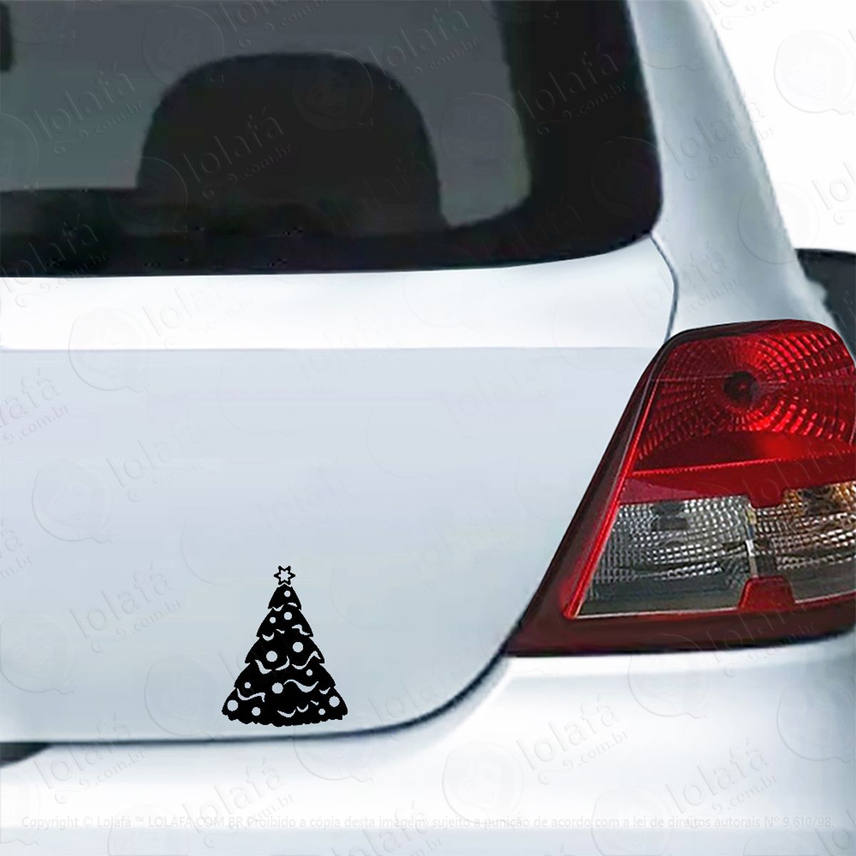 Adesivo Para Carro Árvore De Natal Decoração Mod:5864