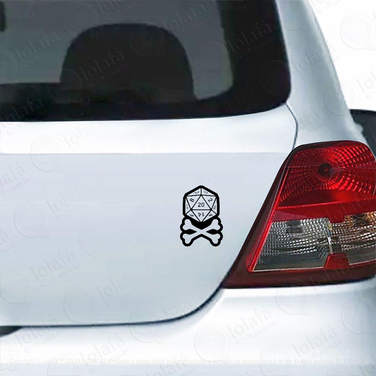 Adesivo Para Carro Jogador Rpg Dado Caveira Mod:5868