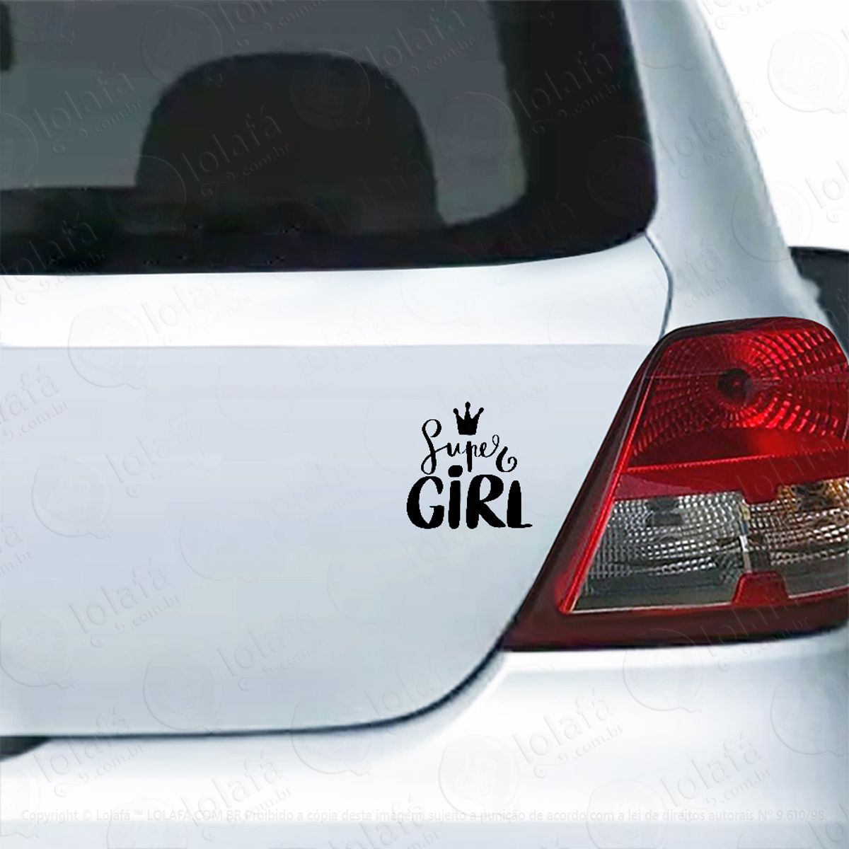 Adesivo Para Carro Super Girl Coroa Mod:5877