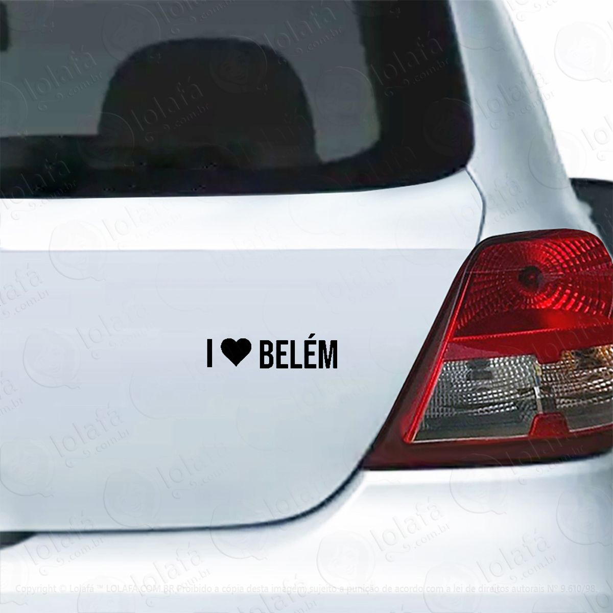 Adesivo Para Carro Eu Amo Belém - I Love Belém Mod:5962
