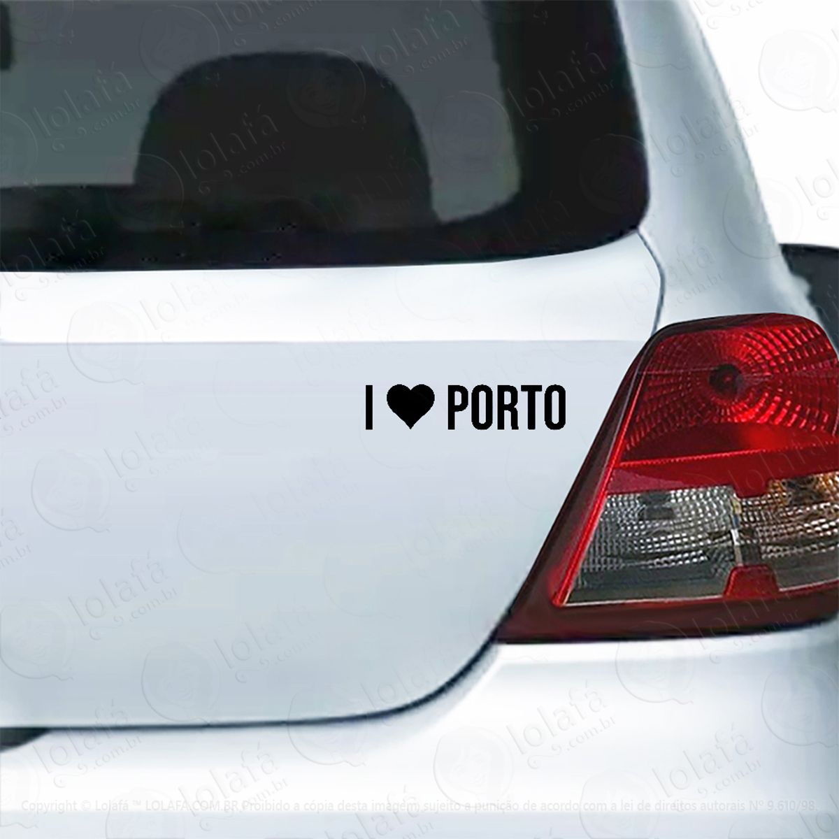 Adesivo Para Carro Eu Amo Porto I Love Porto Mod:5977