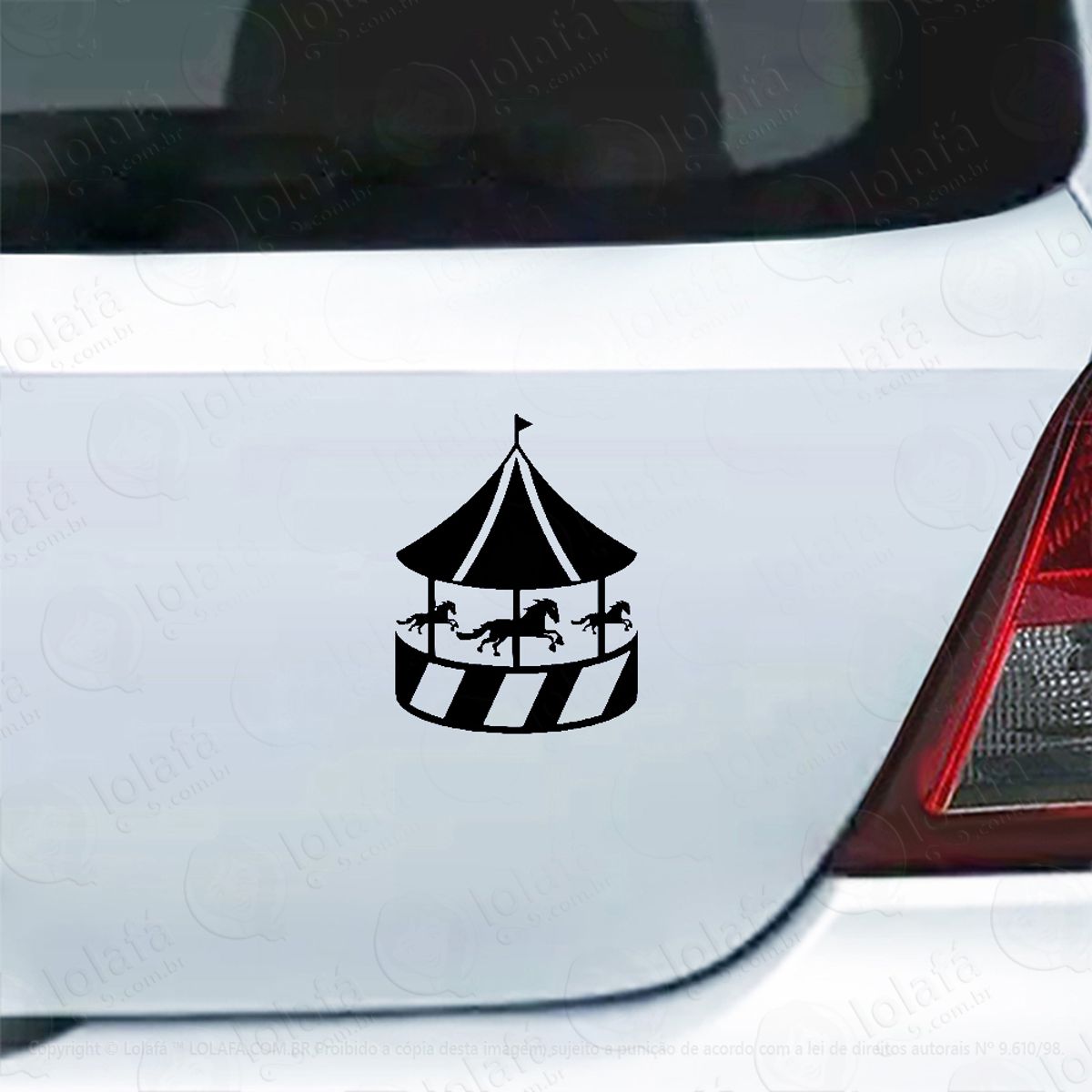 Adesivo Para Carro Carrossel Com Cavalos Infantil Mod:6006
