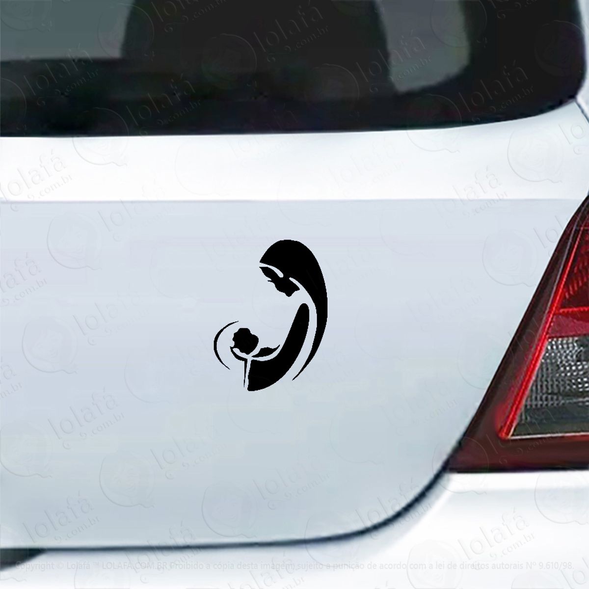 Adesivo De Carro Ave Maria E Menino Jesus Mod:6015