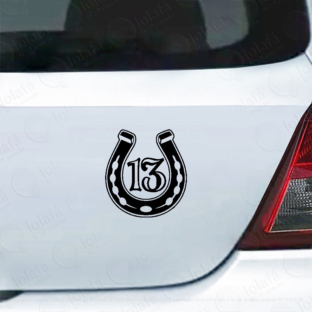 Adesivo De Carro Lucky 13 Ferradura Da Sorte Mod:6044