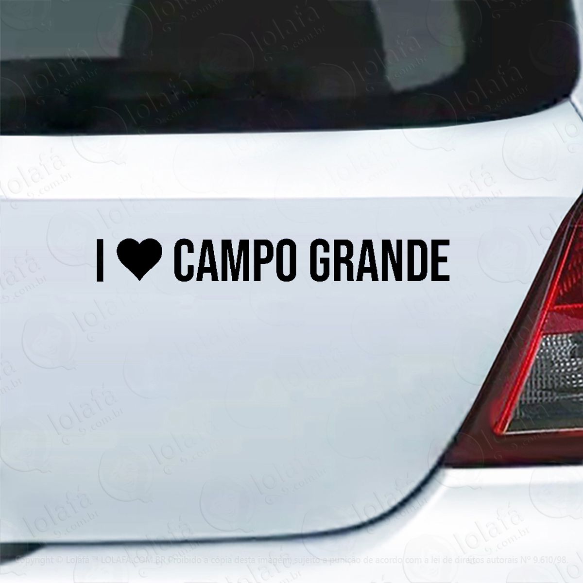 Adesivo De Carro Eu Amo Campo Grande - I Love Cg Mod:6103