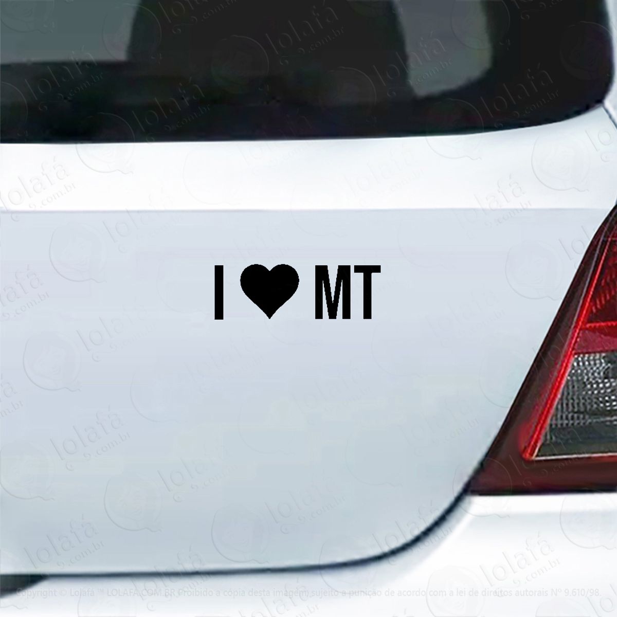 Adesivo De Carro Eu Amo Mato Grosso - I Love Mt Mod:6108