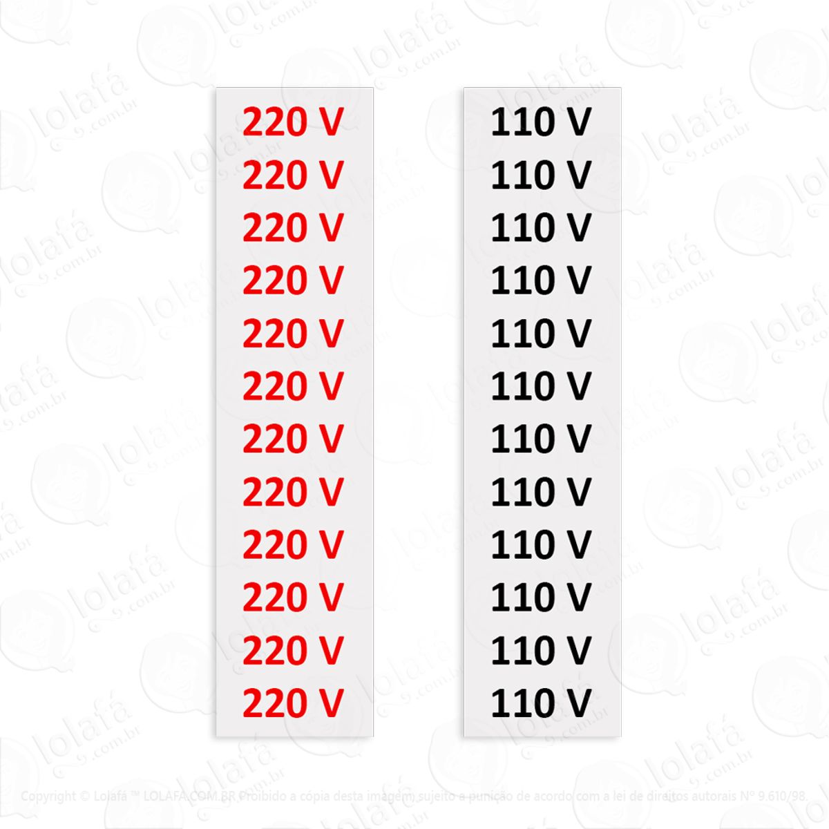 Etiquetas De Indetficação De Voltagem 110v e 220v Mod:6116