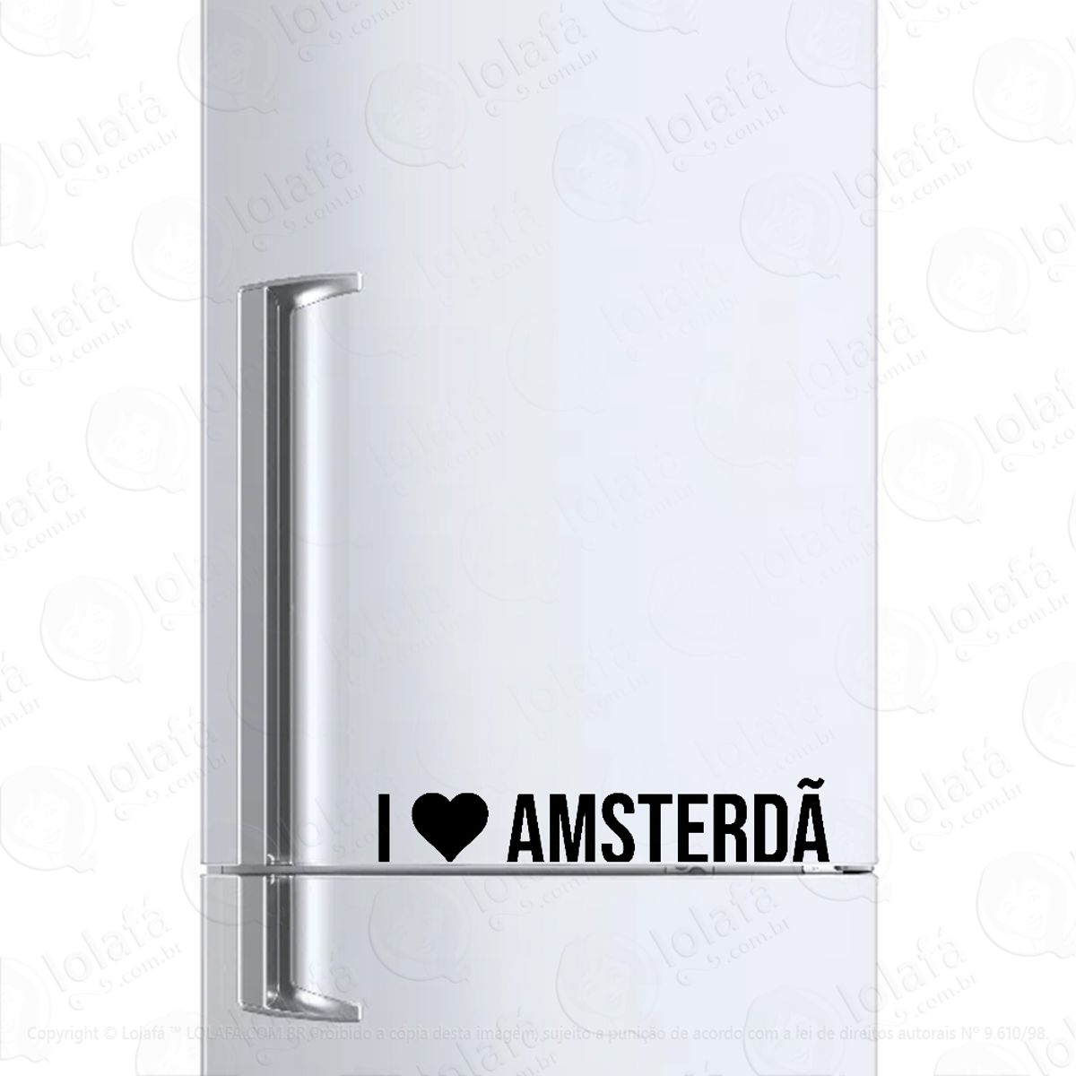 Adesivo Para Geladeira Eu Amo Amsterdã Mod:6124
