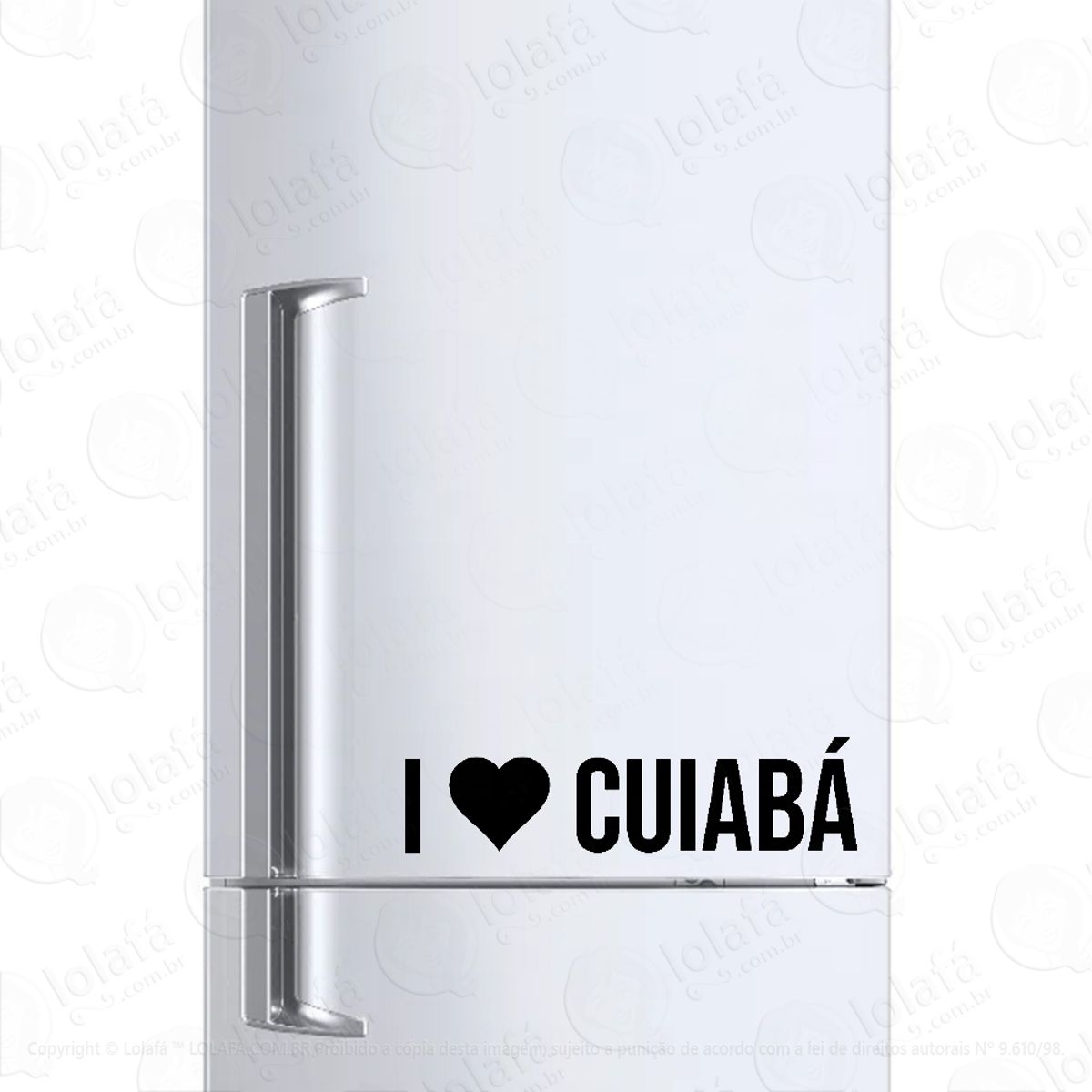 Adesivo Para Geladeira Eu Amo Cuiabá - I Love Cuiabá Mod:6126