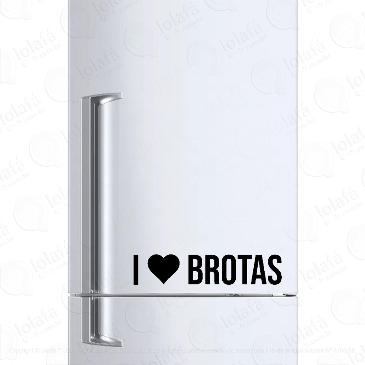Adesivo Para Geladeira Eu Amo Brotas - I Love Brotas Mod:6128