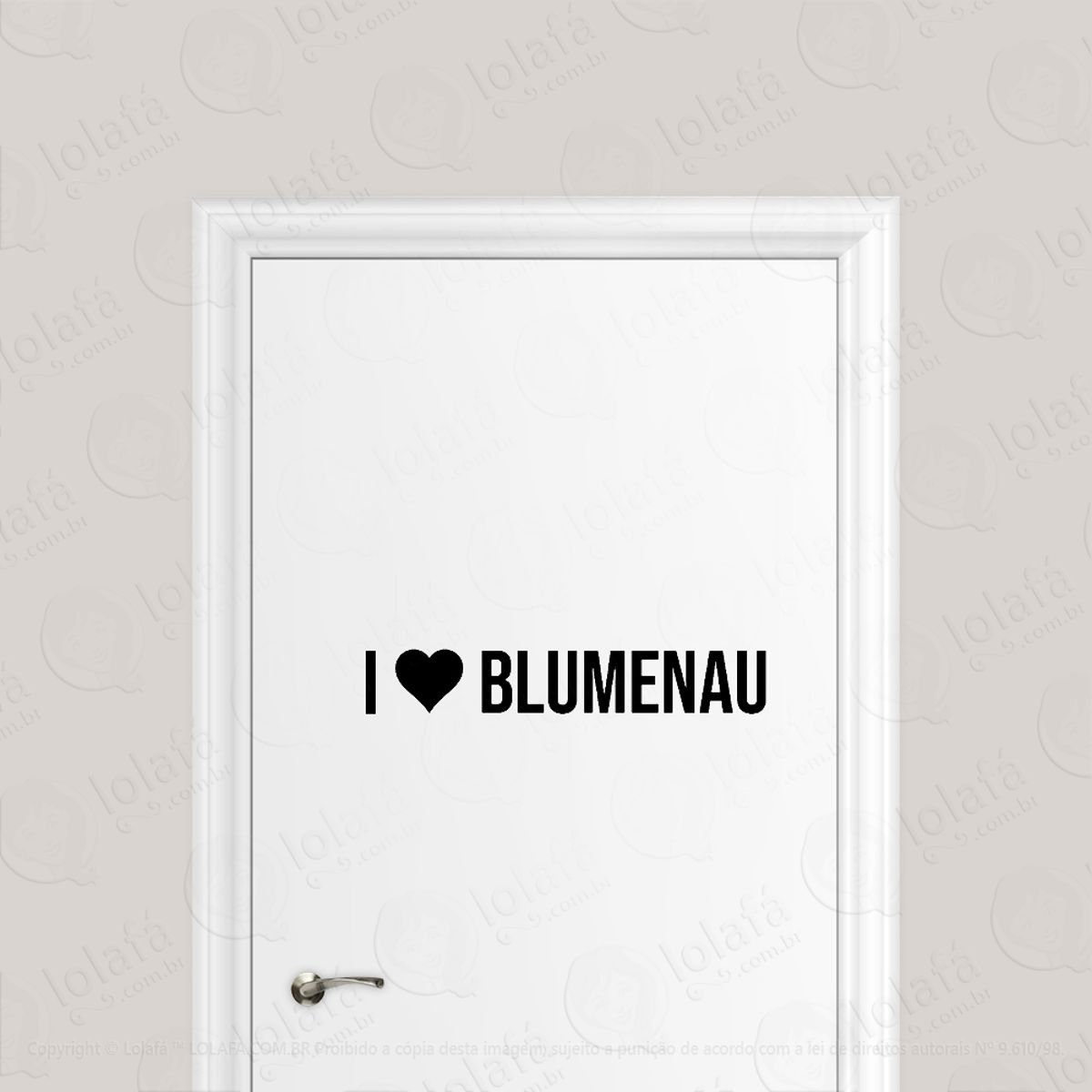Adesivo Para Porta Eu Amo Blumenau - I Love Blumenau Mod:6133