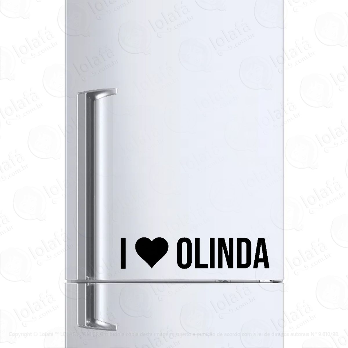 Adesivo Para Geladeira Eu Amo Olinda - I Love Olinda Mod:6136