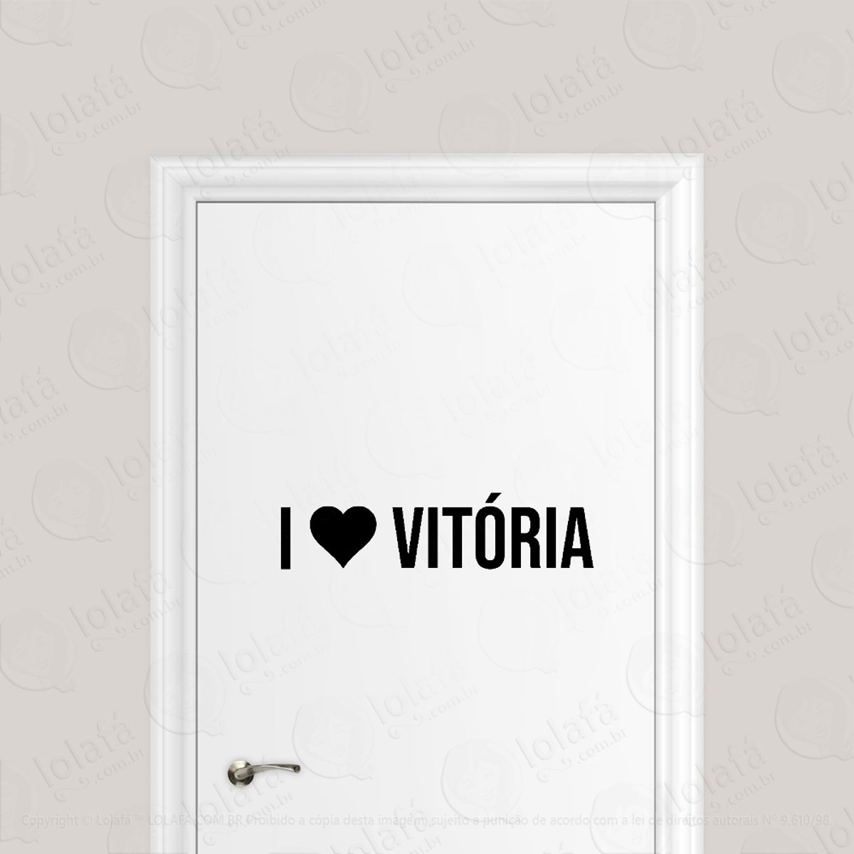 Adesivo Para Porta Eu Amo Vitória - I Love Vitória Mod:6141