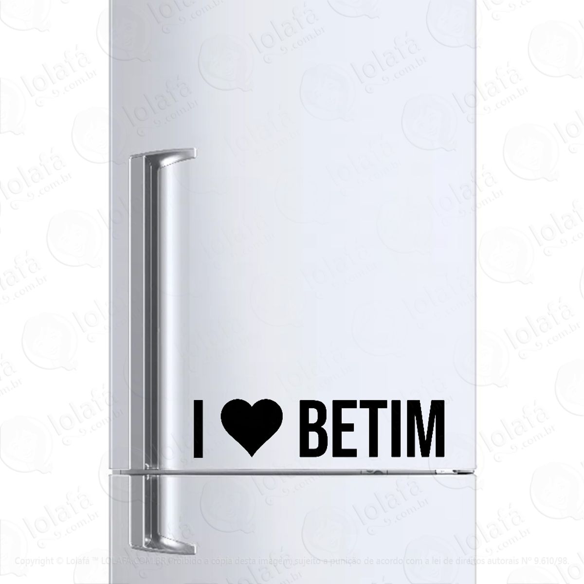 Adesivo Para Geladeira Eu Amo Betim - I Love Betim Mod:6143