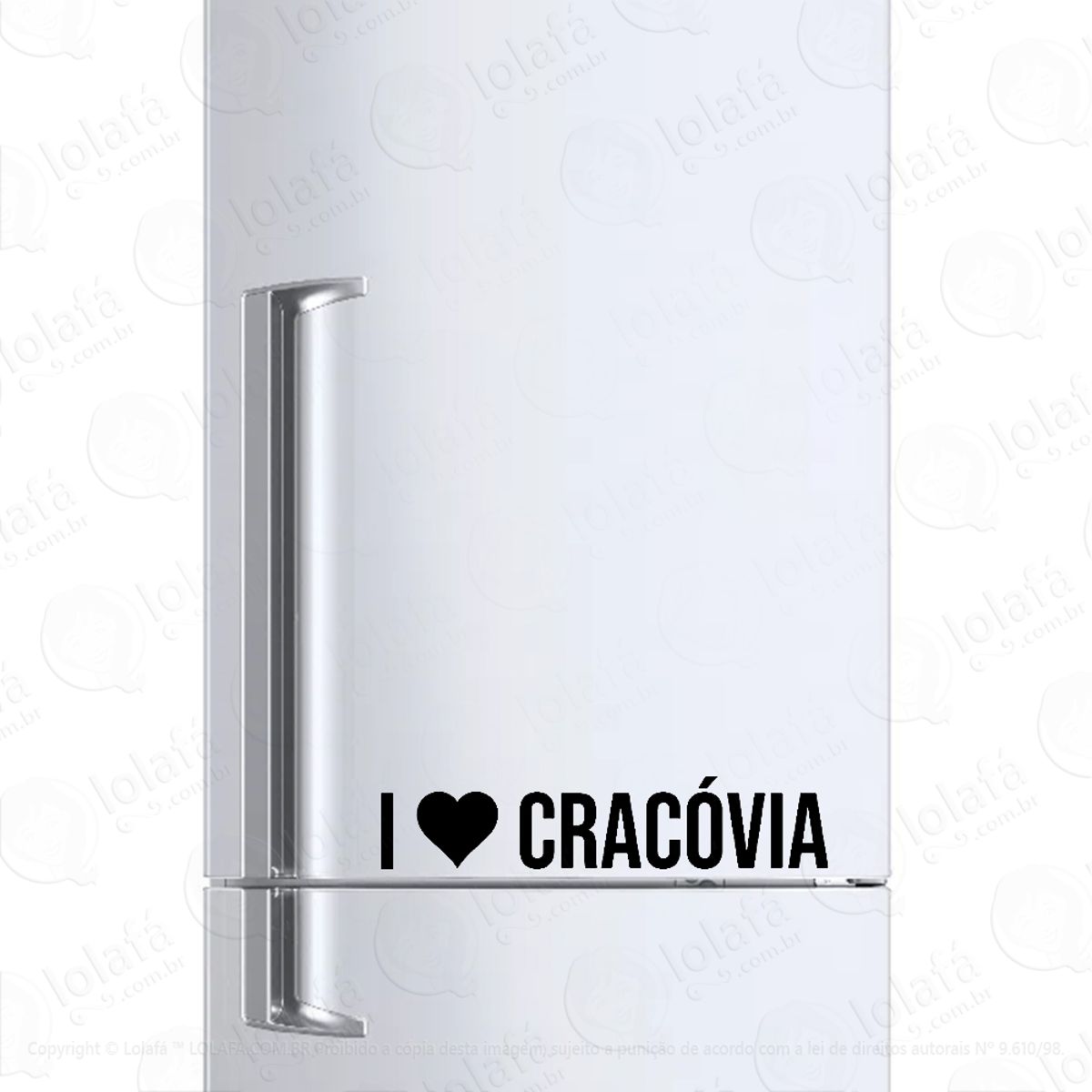 Adesivo Para Geladeira Eu Amo Cracóvia I Love Cracóvia Mod:6144