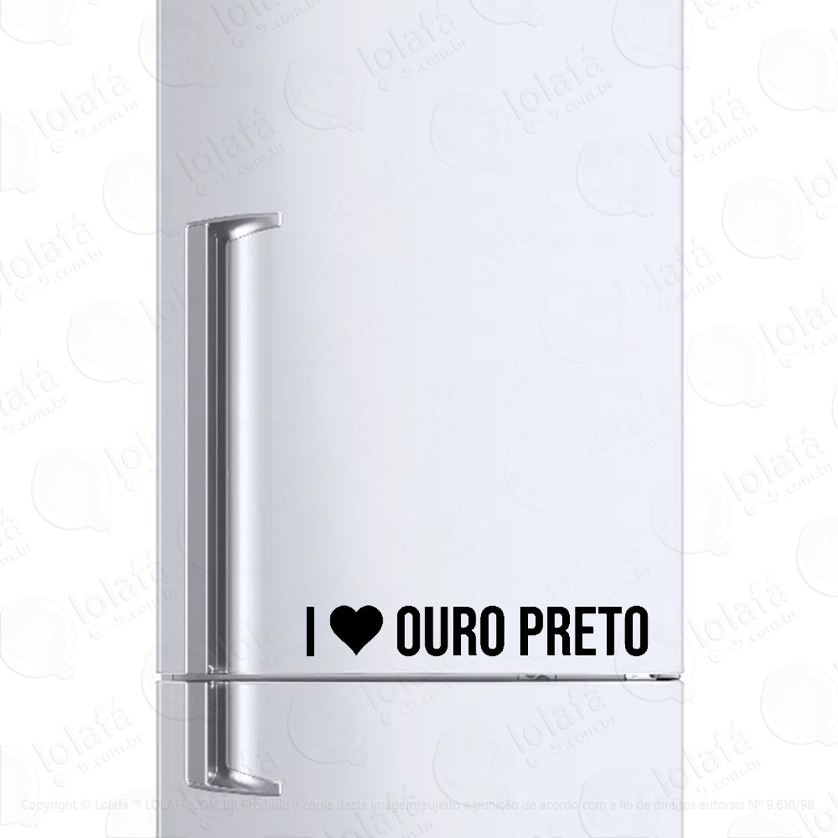 Adesivo Para Geladeira Eu Amo Ouro Preto - I Love Mod:6146