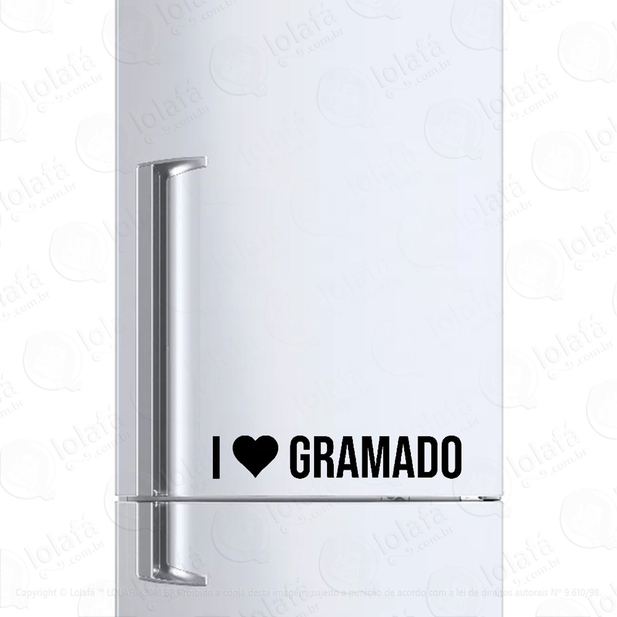 Adesivo Para Geladeira Eu Amo Gramado - I Love Gramado Mod:6147