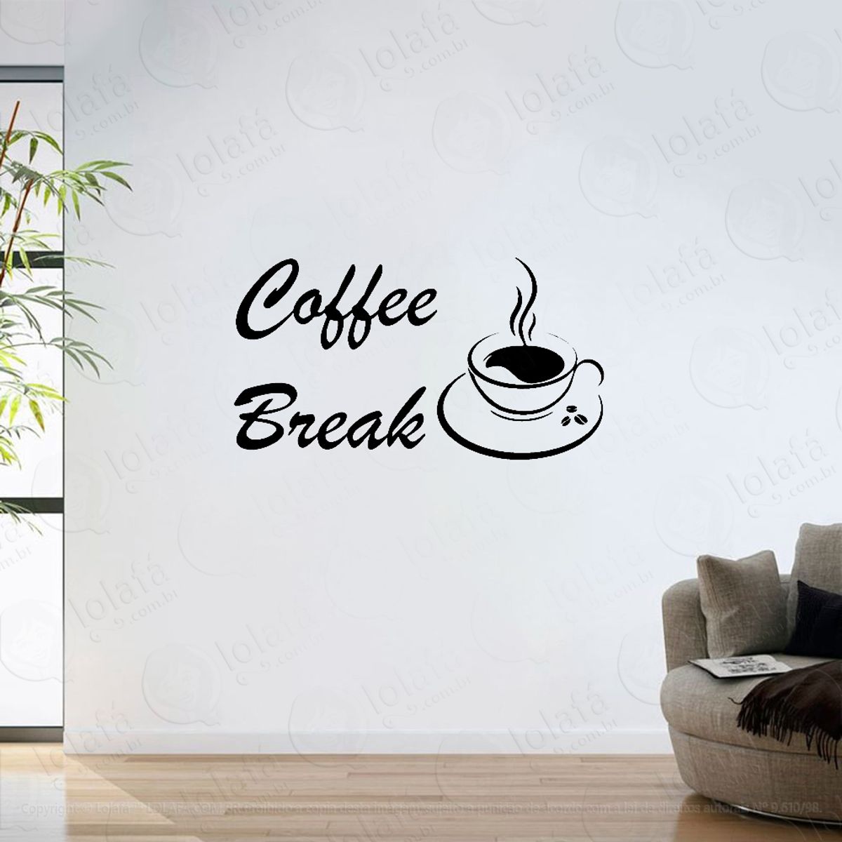 Adesivo De Parede Sala Coffee Break Café Mod:6171