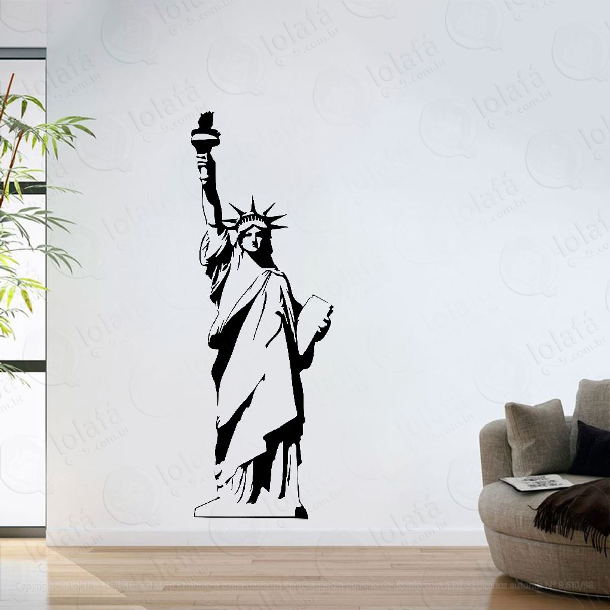 Adesivo Parede Sala Estátua Da Liberdade Mod:6173