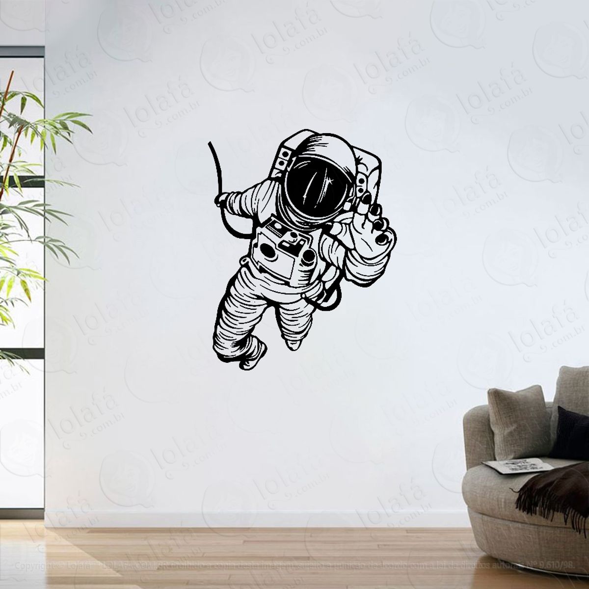 Adesivo Parede Sala Astronauta No Espaço Mod:6178
