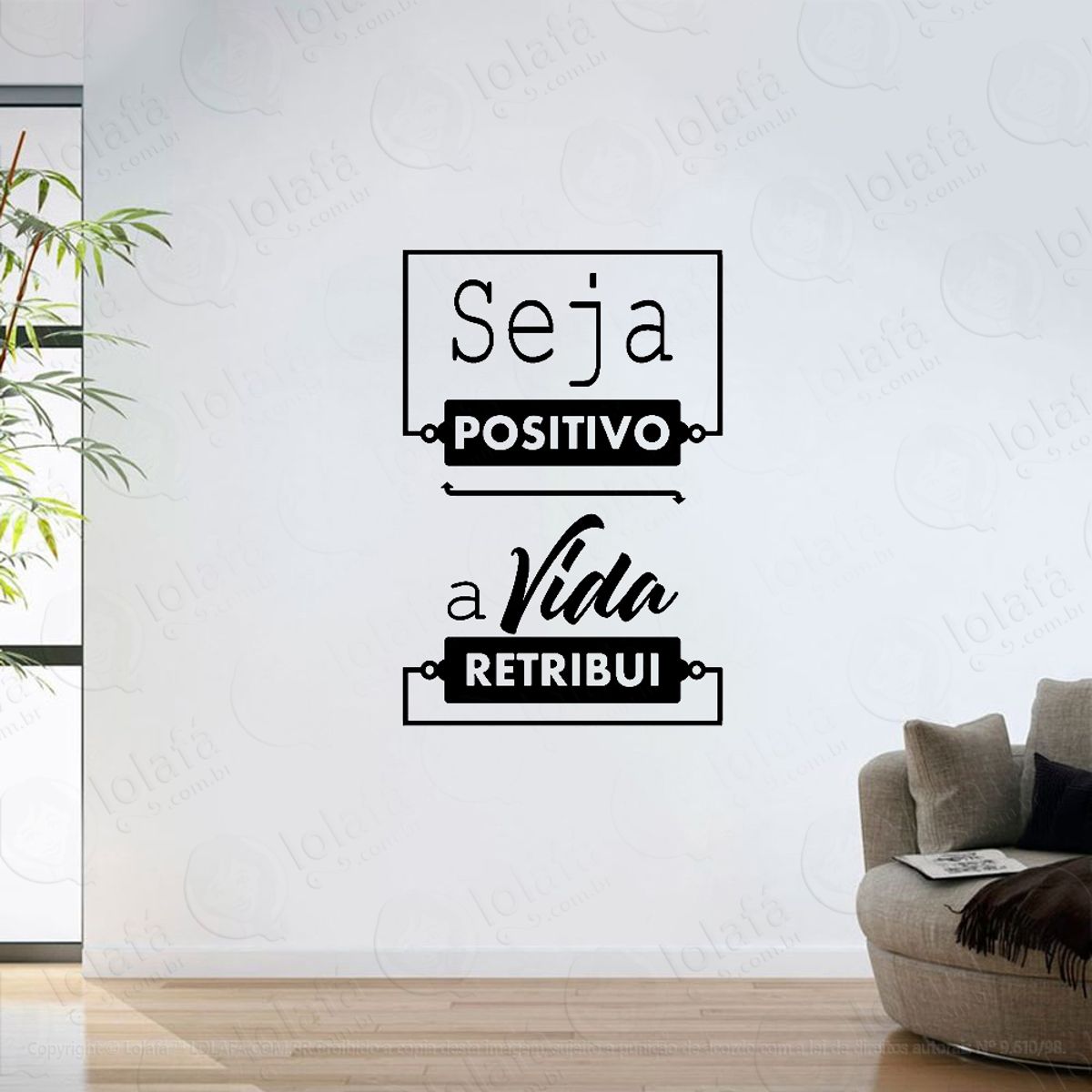 Adesivo De Parede Sala Frase Motivacional Seja Positivo Mod:6190