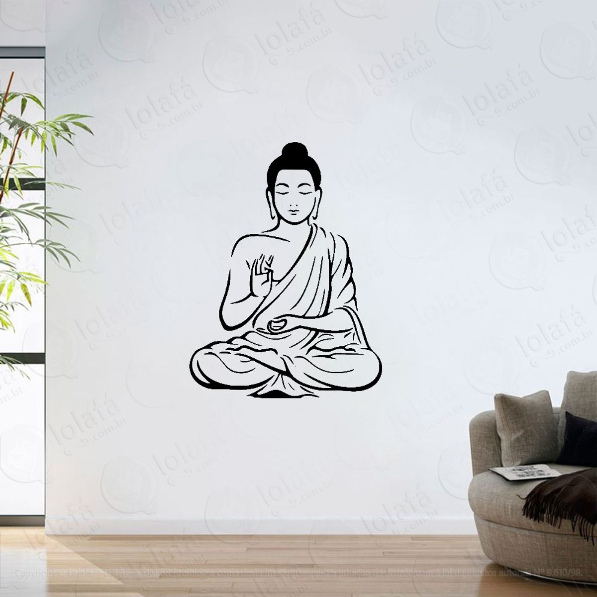 Adesivo Parede Sala Buda Meditação Mod:6194