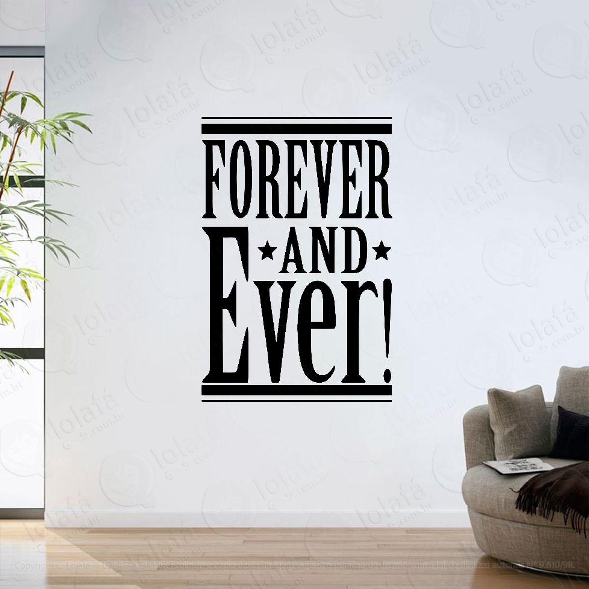 Adesivo Parede Sala Frase Forever And Ever Mod:6208