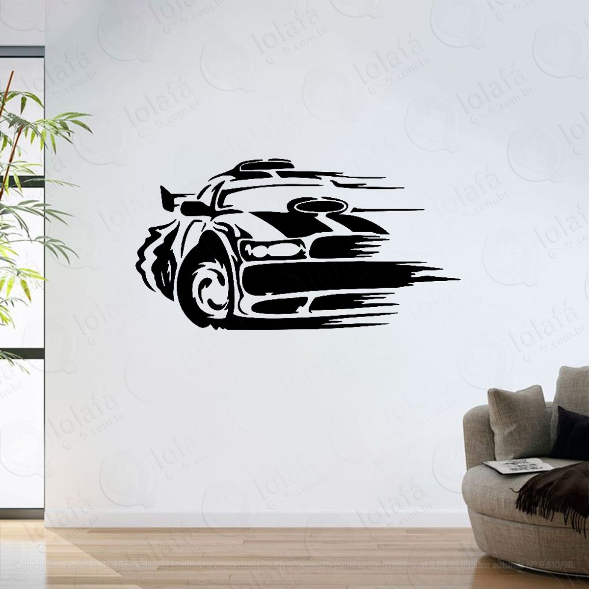 Adesivo Parede Sala Decorativo Carro Fazendo Drift Mod:6213