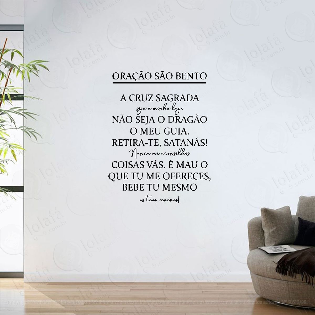 Adesivo Parede Sala Oração São Bento Mod:6221