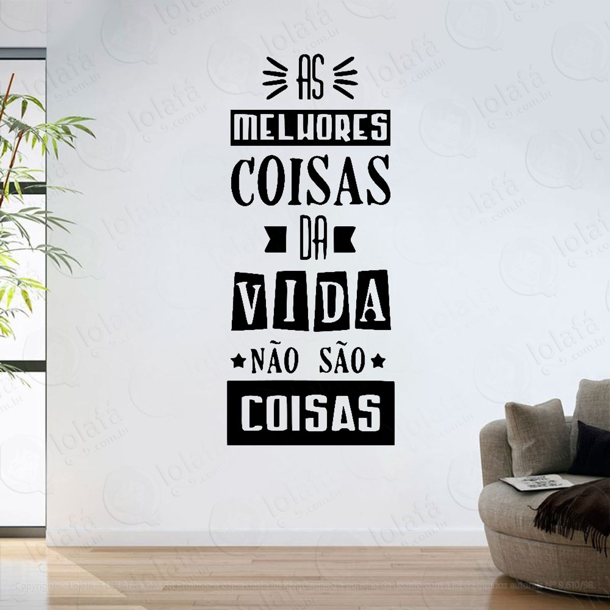 Adesivo Parede Sala Frase As Melhores Coisas Da Vida Mod:6223