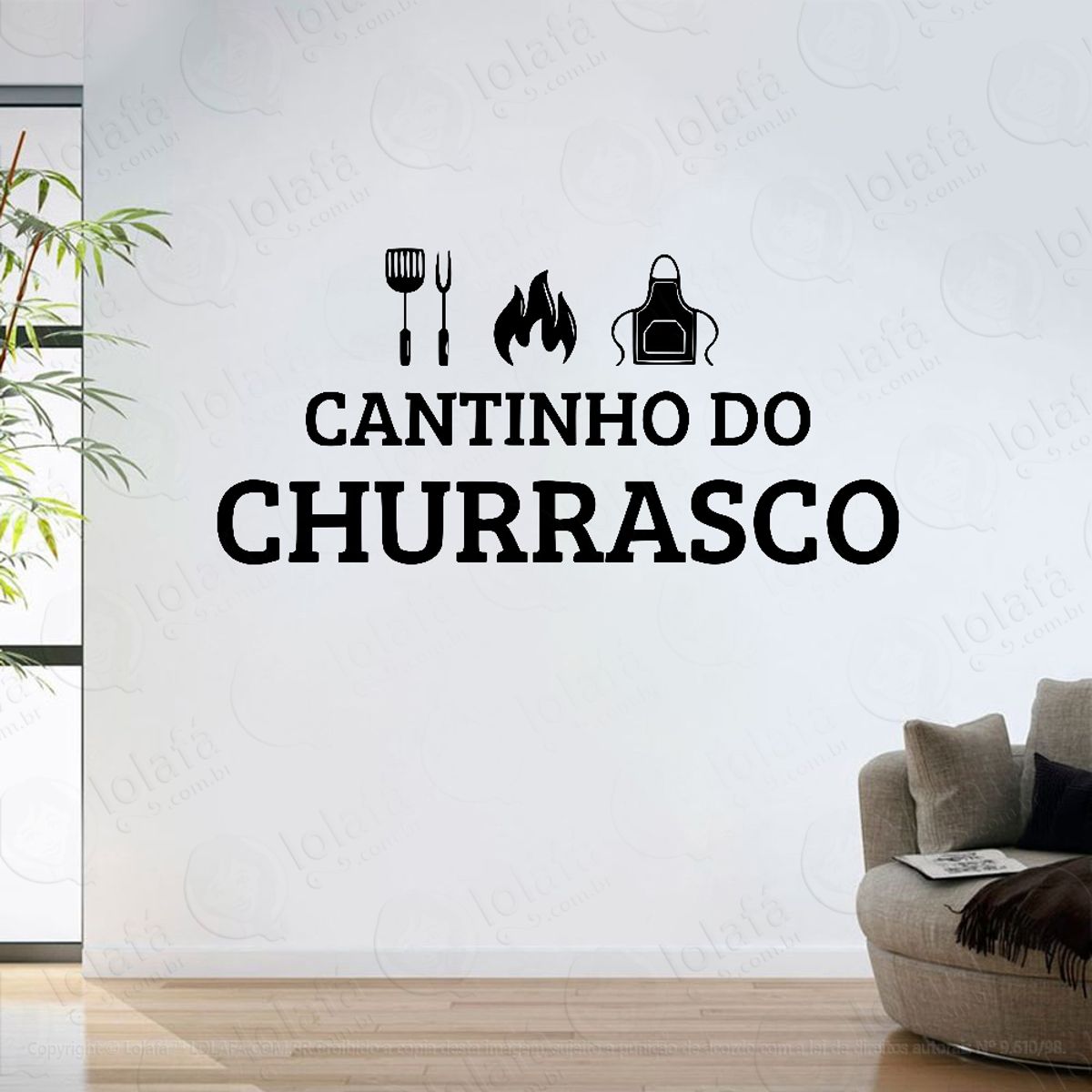 Adesivo Parede Cantinho Do Churrasco Mod:6230